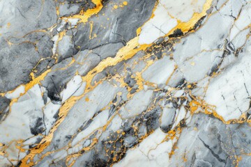 Black and white marble floor pattern with gold veins. Detailed photo textured background