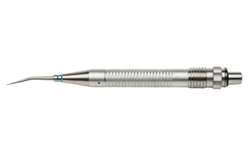 A dental instrument with a curved tip isolated with transparent background