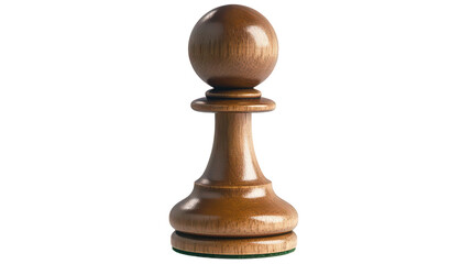 Wooden Chess Pawn Piece Isolated on White Background