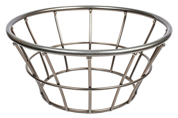 Metal wire basket isolated with transparent background