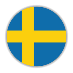 Sweden flag. Sweden circle flag logo icon computer vector illustration design