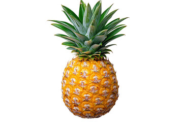 Fototapeta premium A vibrant and fresh pineapple isolated on a clean background, showcasing its unique texture and bright colors, perfect for culinary or tropical themes.
