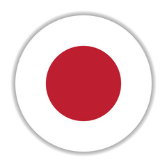 Japan flag. Japan circle flag logo icon computer vector illustration design