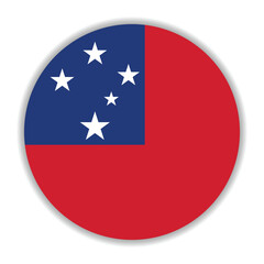 Samoa flag. Samoa circle flag logo icon computer vector illustration design