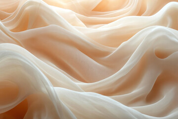 Fototapeta premium Close up of white and orange fabric texture.
