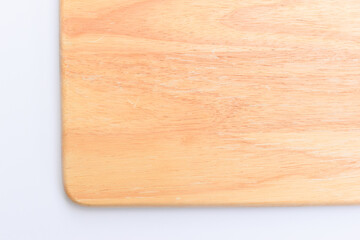 brown wooden tray isolated on white background