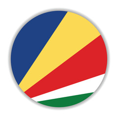Seychelles flag. Seychelles circle flag logo icon computer vector illustration design