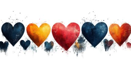 A vibrant collection of colorful heart shapes representing love, passion, and emotion. Ideal for projects focused on relationships and celebrations.