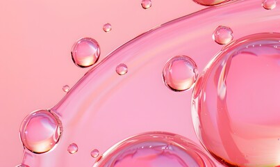Luxurious Skin Serum in Pink Backdrop:A Captivating Cosmetic Showcase