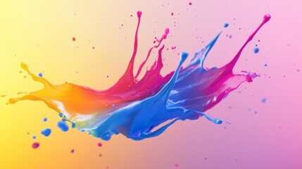 Colorful Paint Explosion from Light Bulb, Symbolizing Creative Energy and Innovation