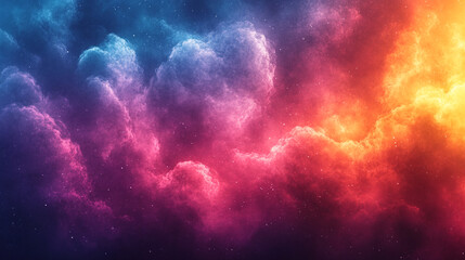 Vibrant Cosmic Nebula Colorful Galaxy Space Background Design Abstract Art Red Sky Pink Blue Stars  