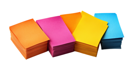 A vibrant collection of sticky notes in various colors arranged neatly, ideal for brainstorming, organization, and creative project planning.