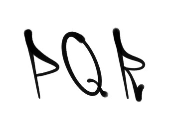 alphabets font in sprayed graffiti isolated hand drawn style