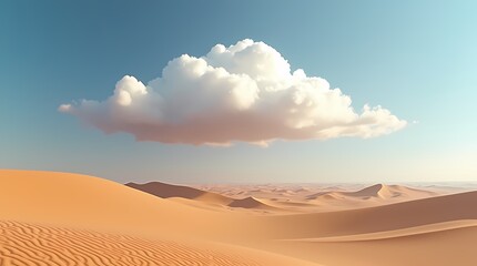 Fototapeta premium A cloud floats over the dunes in the desert