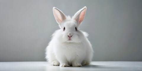 Obraz premium Adorable White Rabbit Isolated on Pure White Background - Perfect for Easter & Spring Designs