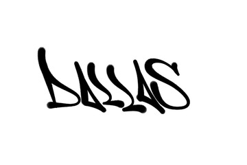 DALLAS city name sprayed graffiti letters isolated hand drawn style