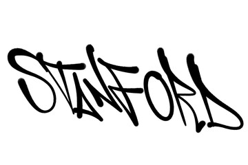 STANFORD city name sprayed graffiti letters isolated hand drawn style