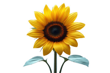 Obraz premium A vibrant sunflower with striking yellow petals and a dark center, showcasing nature's beauty and brightening any setting.