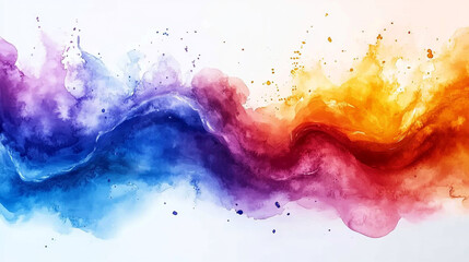 Obraz premium Abstract Watercolor Rainbow Swirls Colorful Vibrant Dynamic Artistic Design Background Texture red 