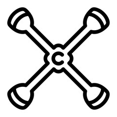 cross wrench Line Icon