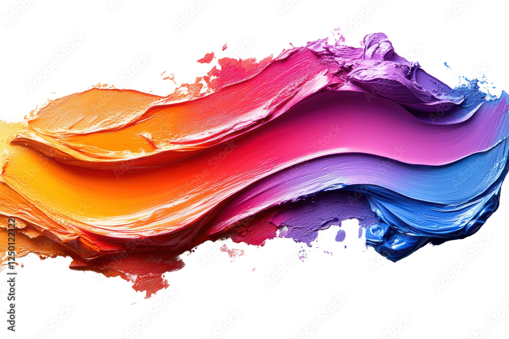 Poster a vivid and dynamic swirl of colorful paint, showcasing vibrant hues and smooth texture, ideal for a