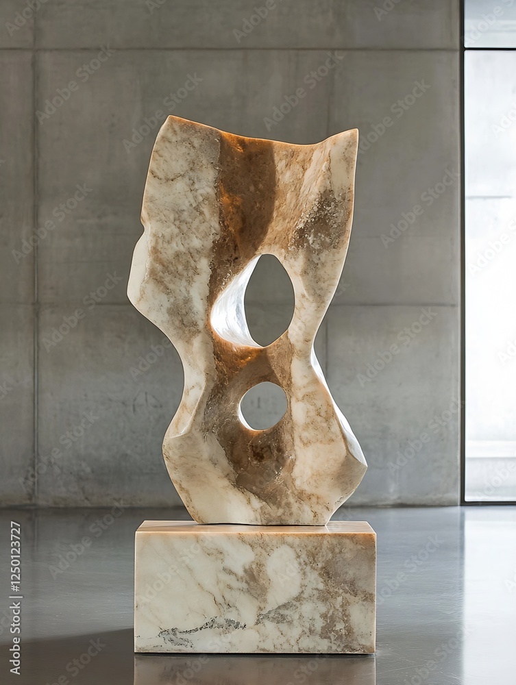 Aufkleber modern artistic marble sculpture showcasing unique design elements in contemporary setting : generat