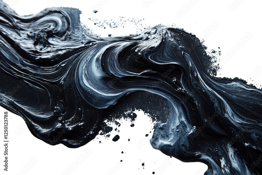 Aufkleber abstract swirling black and white paint creates a dynamic visual effect, ideal for backgrounds or ar