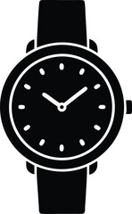 Classic Wristwatch Silhouette, Hand watch silhouette vector