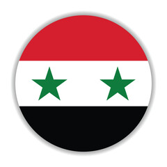 Syria flag. Syria circle flag logo icon computer vector illustration design
