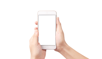 Capturing the digital age a person holding a smartphone in a minimalist setting close-up perspective modern technology concept