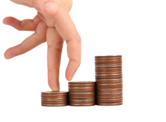 Investment action financial environment business growth concept close-up viewpoint of hand interacting with coins