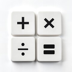 Fototapeta premium Math Symbols Plus Minus Multiply Divide Equals Buttons
