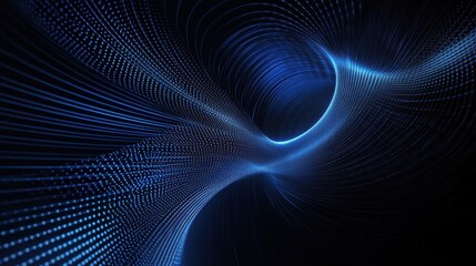 Futuristic abstract background featuring glowing neon blue circuits forming intricate patterns, smooth gradient transitions, and a dark digital atmosphere with a high-tech feel.  
