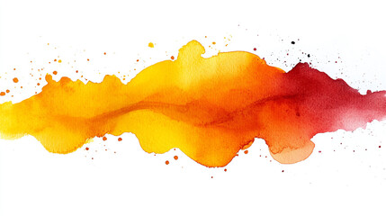 Obraz premium Abstract Watercolor Background Orange Red Yellow Splashes Design Texture art paint brush image style