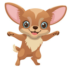 Obraz premium Print 世界一可愛い踊るチワワ ダンス 癒し犬 ダンシングチワワ 笑顔のペット 幸せドッグ