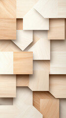 Naklejka premium Artistic minimalist layered paper effect with light wood textures