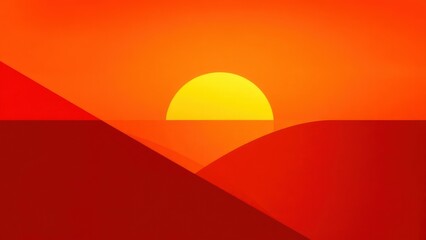 Obraz premium Illustration of yellow orange and dark reddish orange colors that form a mountain like Sunset