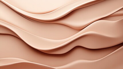 Obraz premium Minimalist Folded Paper Effect with Layered and Overlapping Paper Sheets Creating Depth, Soft Gradients and Subtle Lighting in Mocha Mousse Color. High-Detail 3D Rendering, Modern Conceptual Design