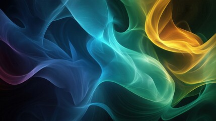 Modern Abstract Gradient Backgrounds with Flowing Curves in Octane Render Style. Crimson, Violet, Midnight, and Persian Blue Color Palette, Dreamlike Dream Installations Concept