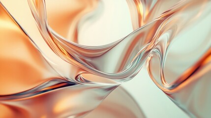 Fototapeta premium Modern Abstract Gradient Backgrounds with Flowing Curves on Non-Contrast, Cinema 4D Style, Undulating Lines in Sinopia, Pale Chestnut, and Seashell