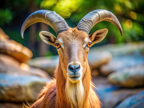 Thailand's Chiang Mai Zoo: a captivating Barbary sheep portrait, highlighting majestic wildlife photography.