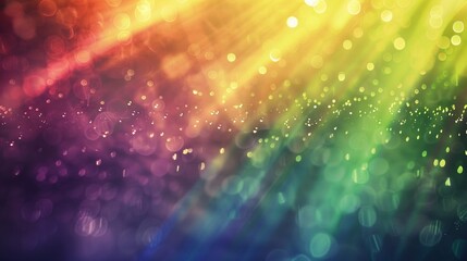 A mesmerizing close-up shot of a rainbow-colored beam of light with soft-focus, cinematic lighting, and bokeh effect during the golden hour. 