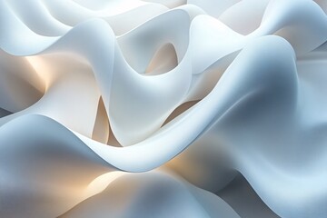 Obraz premium Abstract White Blue Swirling Fabric Waves Design