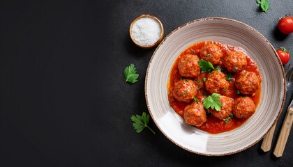 Delicious meatballs simmered in a rich tomato sauce.