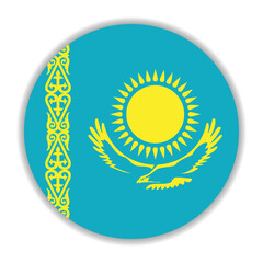 Kazakhstan flag. Kazakhstan circle flag logo icon computer vector illustration design
