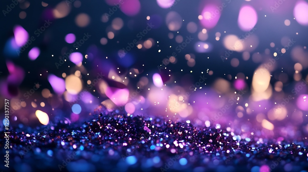 Poster Glittery Bokeh Lights and Sparkling Particles Creating a Magical Atmosphere : Generative AI