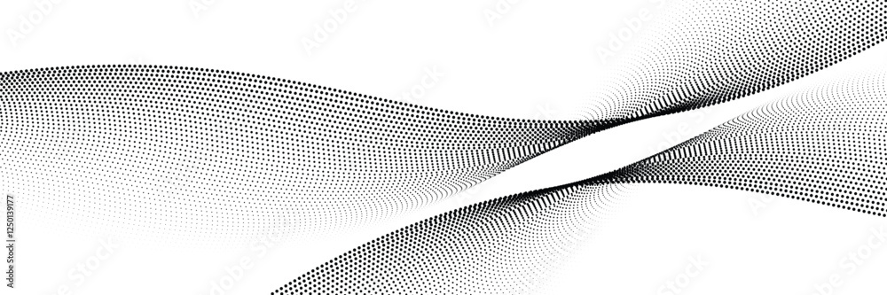 Poster wave of particles. digital wave background concept. abstract technology background. big data visuali