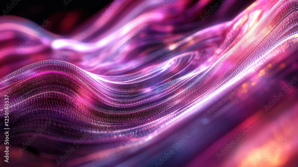 Poster abstract background featuring lines and waves representing digital data flow and security