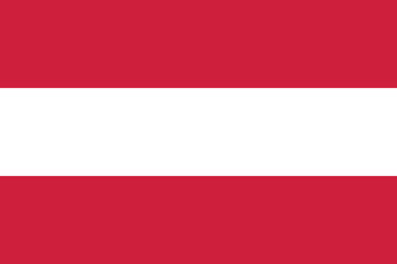 Obraz premium Austria flag official colors and proportion digital vector illustration