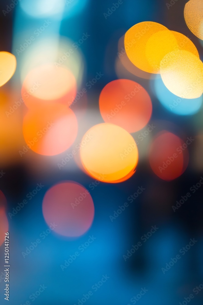 Aufkleber Colorful bokeh lights creating a vibrant and abstract festive atmosphere : Generative AI